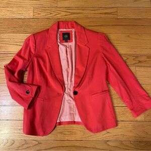 Bright Coral Cotton Spring Blazer
